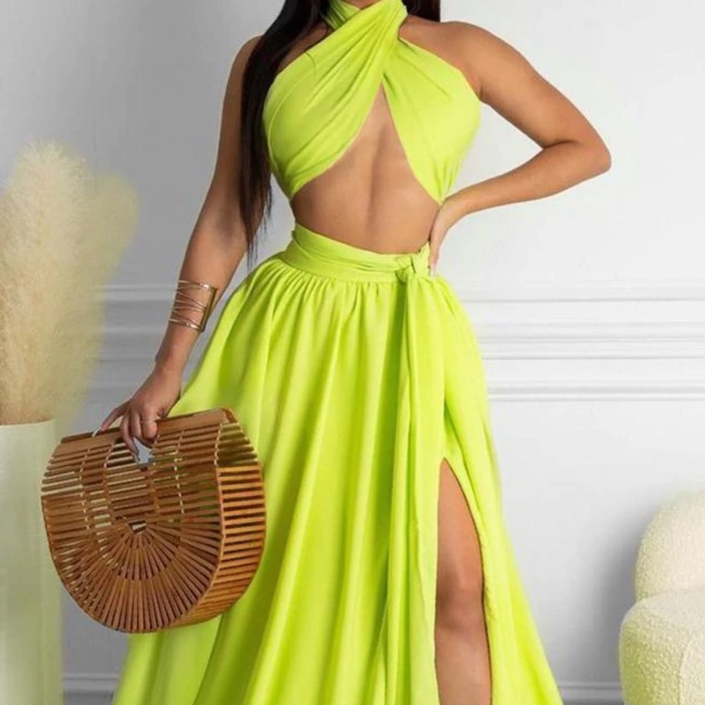 Two Piece Green Dress